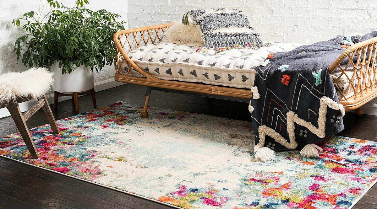 Unique Loom Chromatic Collection Area Rug - Joyous (4' 1" x 6' 1" Rectangle Multi/Blue)