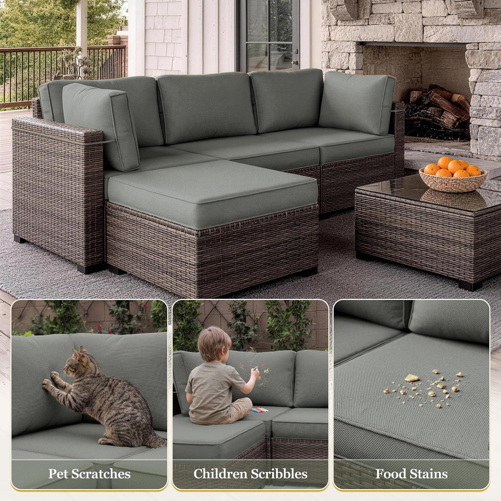 9 Pcs Outdoor Patio Cushions Covers Replacement Sets, Covers Only