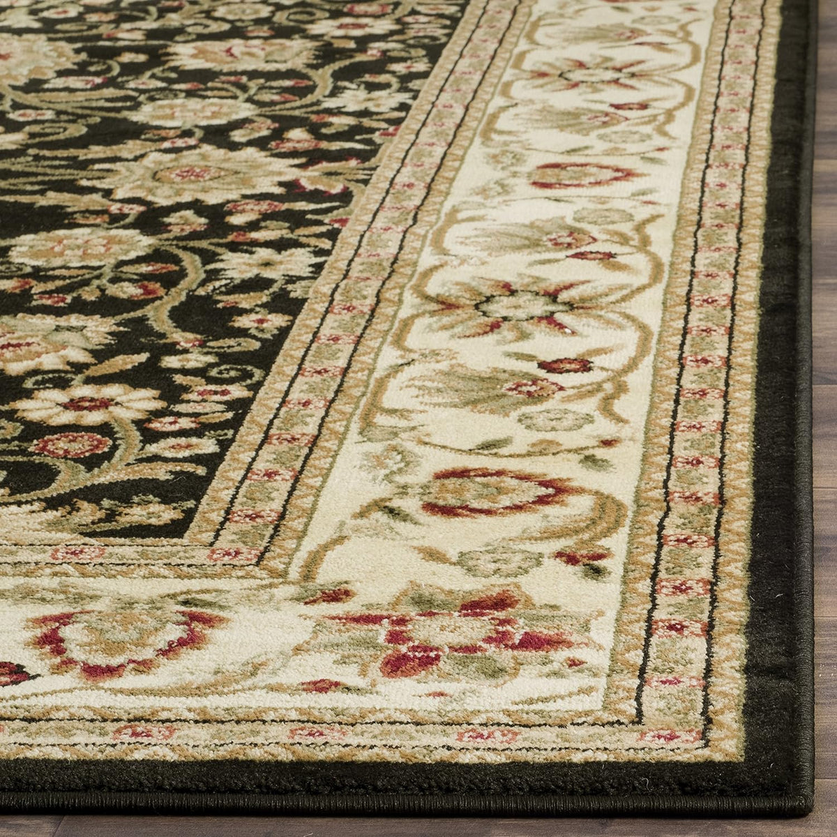 SAFAVIEH Lyndhurst Area Rug 9x12 Large, Black & Ivory LNH212A
