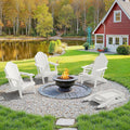 LUE BONA HDPE Folding Adirondack Chair, Cup Holder, Set of 2, White
