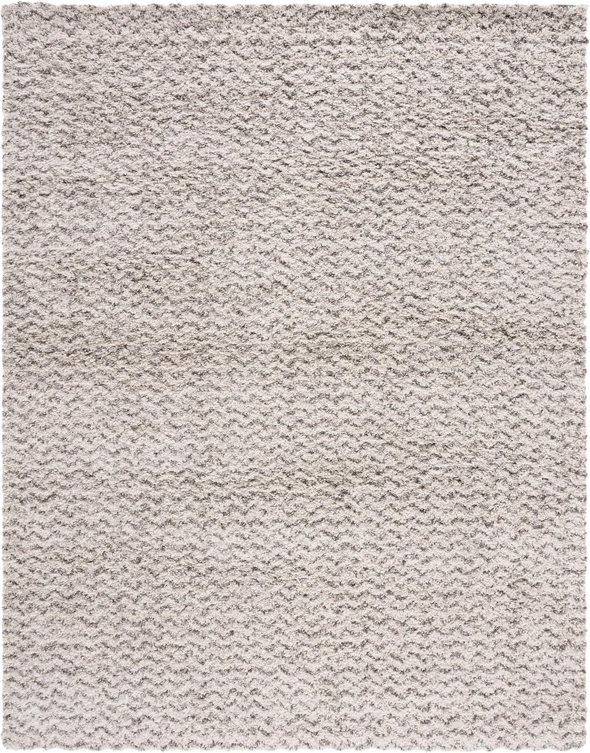 SAFAVIEH Hudson Shag Collection Area Rug - 10' x 14', Ivory & Grey, Chevron Design, Non-Shedding & Easy Care, 2-inch Thick Ideal for High Traffic Areas in Living Room, Bedroom (SGH330A)