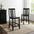 Crosley Furniture School House Slat Back Counter Stools, Set of 2, 24"