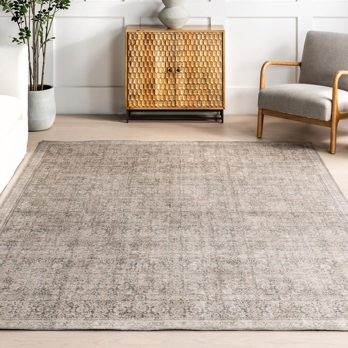 nuLOOM Cally Grey Medallion Power Loomed Area Rug, 10' x 13'