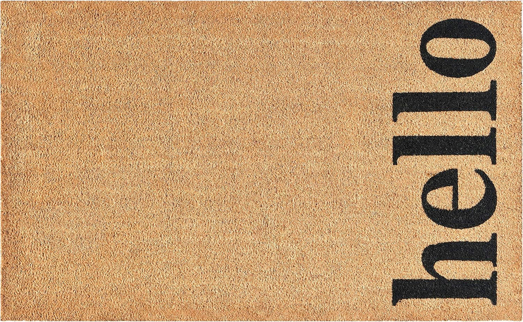 Calloway Mills 102612448NBB Vertical Hello Doormat, 24" x 48", Natural/Black (Natural/Black, 24" x 48")