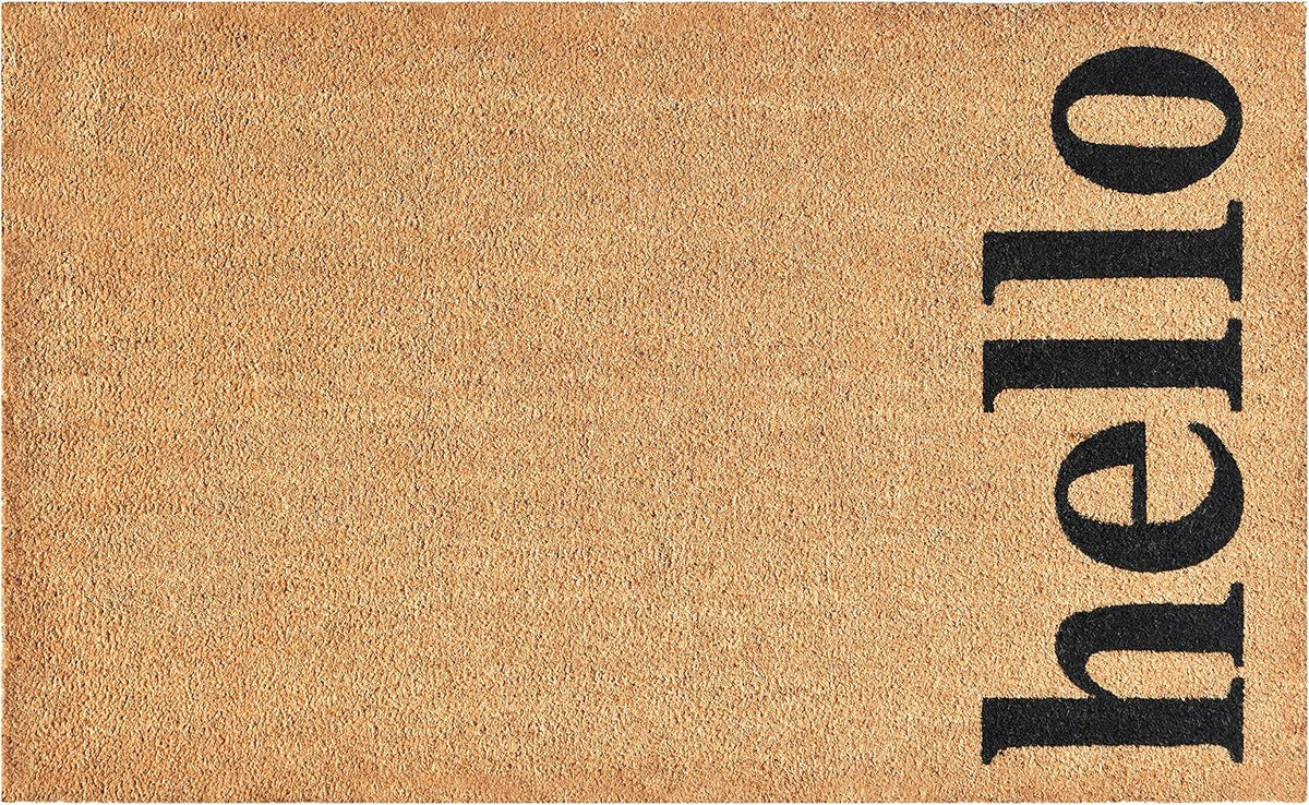 Calloway Mills 102612448NBB Vertical Hello Doormat, 24" x 48", Natural/Black (Natural/Black, 24" x 48")