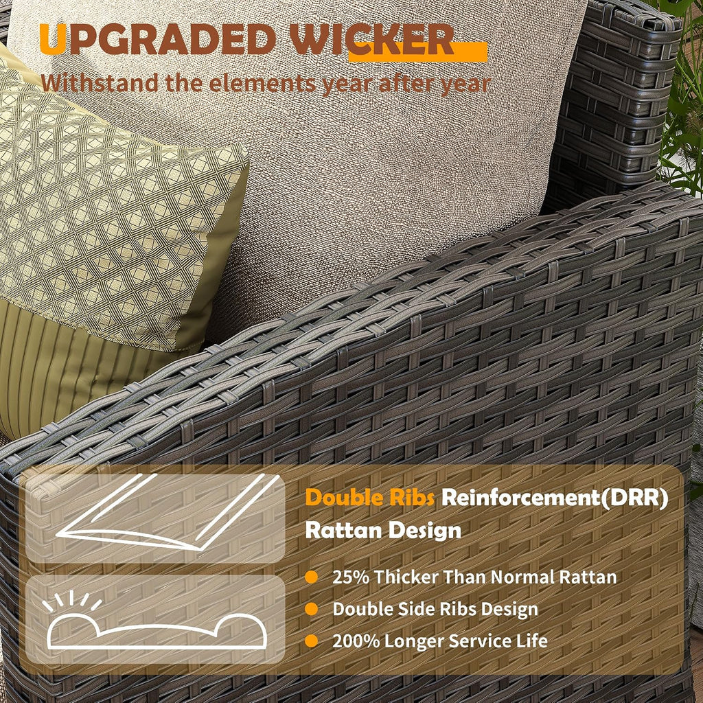 UDPATIO Patio Furniture Set, 5 Pcs Outdoor Conversation Set High Back