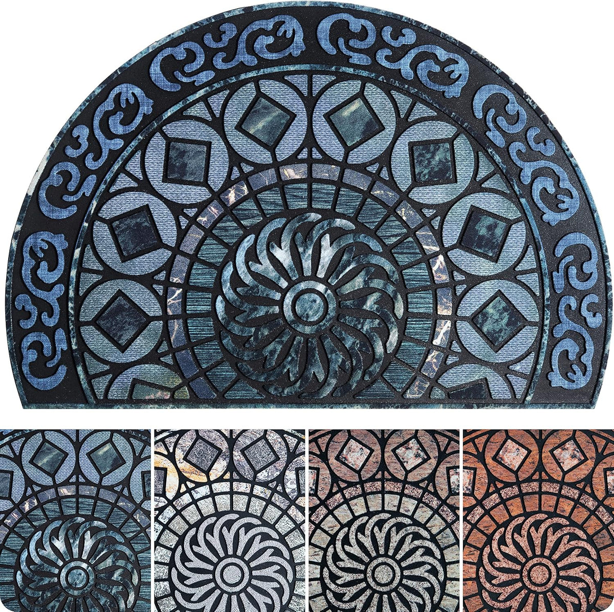 ubdyo Warm & Stylish Front Door Mat - Doormat Entrance - Blue, 23" x 36"