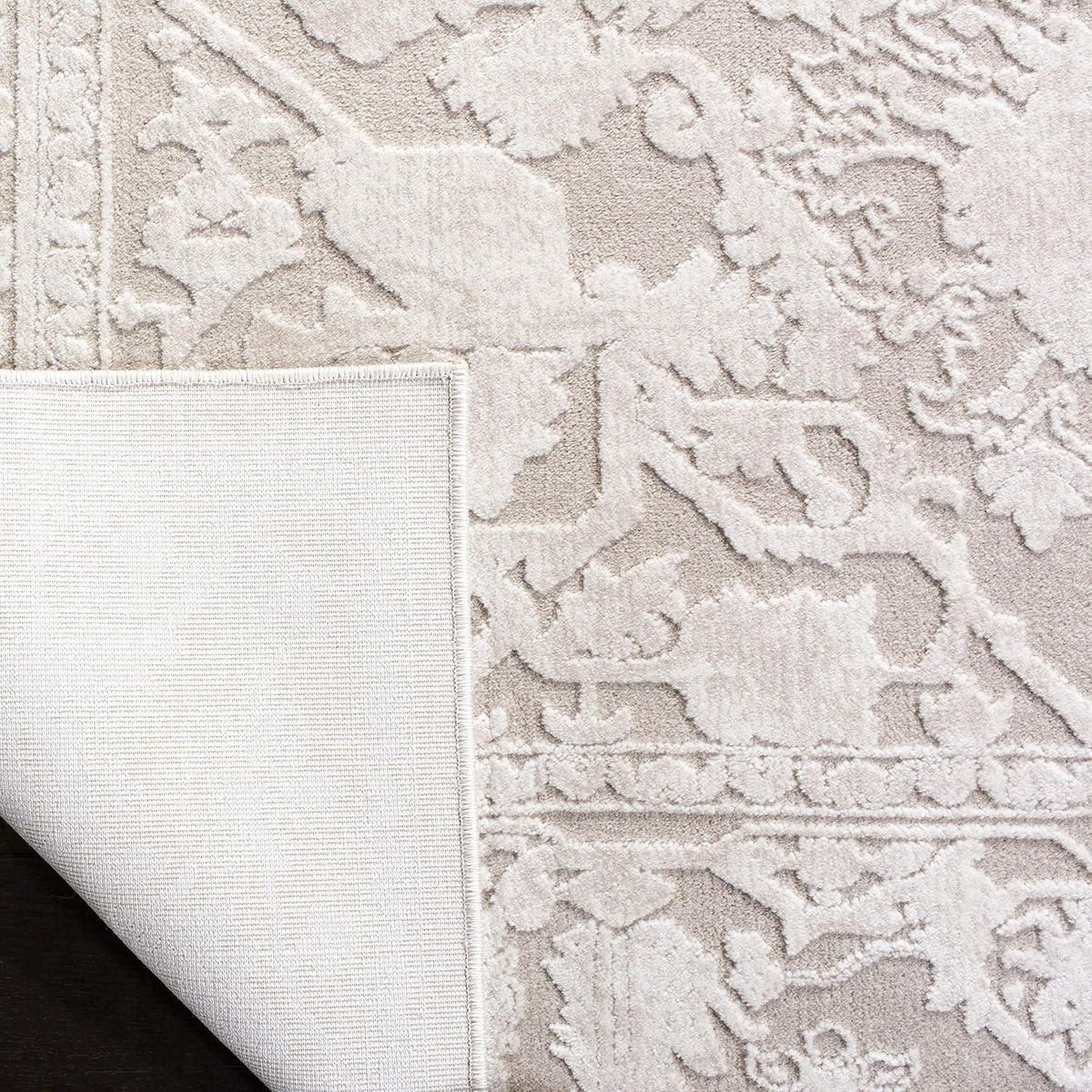 SAFAVIEH Area Rug 10' Square - Reflection Collection - Large - Cream & Ivory, Non-Shedding & Easy Cleaning, Ideal for Living Room, Bedroom (RFT665D)