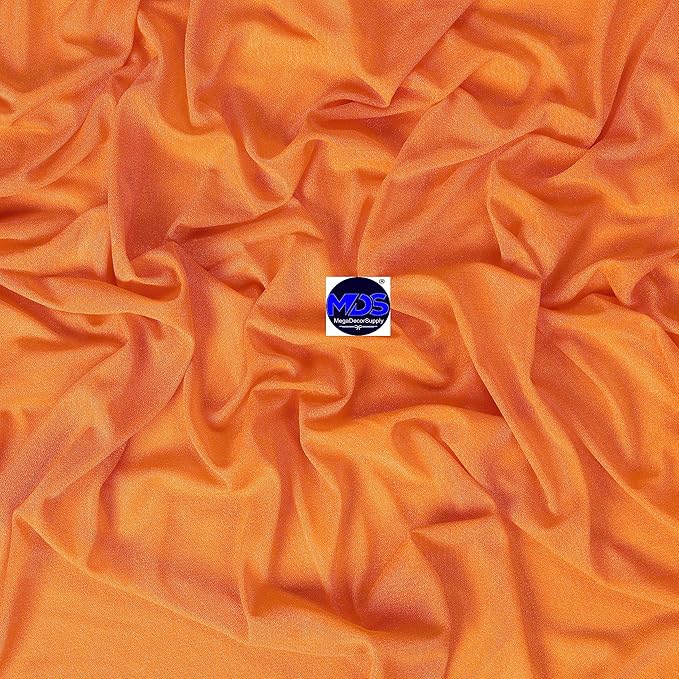 MDS Halloween Chiffon Draping Fabric - 2 Panel, 30" Wide x 40ft Long - Sheer Spooky Arbor & Canopy Drapery for Haunted House Backdrops, Party Ceilings, DIY Costumes & Themed Events - Orange (Pack of 2)