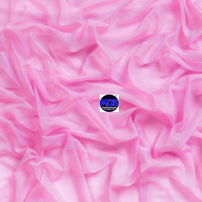 MDS Halloween Chiffon Draping Fabric - 2 Panel, 30" Wide x 30ft Long - Sheer Spooky Arbor & Canopy Drapery for Haunted House Backdrops, Party Ceilings, DIY Costumes & Themed Events - Bubblegum Pink (Pack of 2)