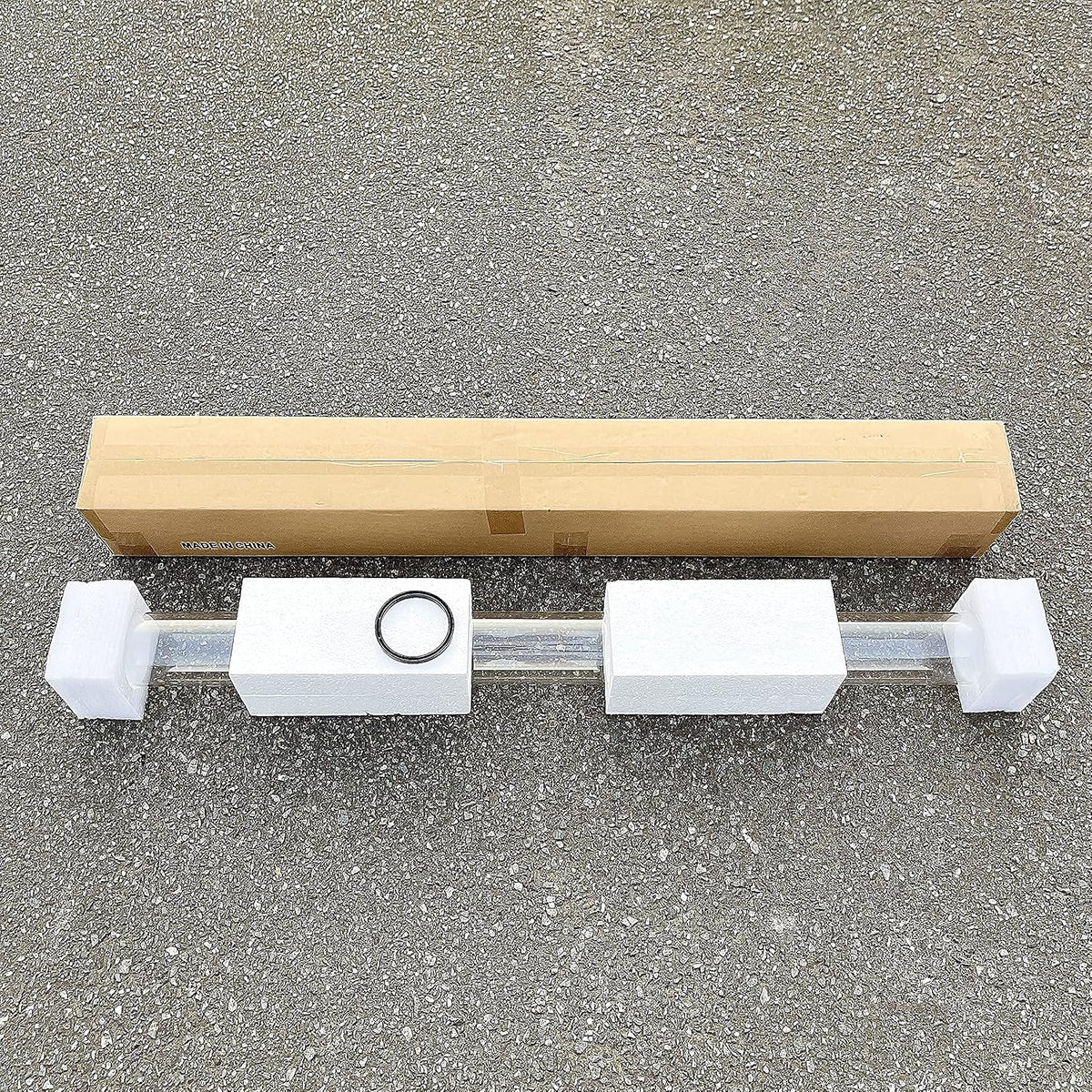 Patio Heater Replacement Parts - 49.5" Tall 4" Diameter - Quartz Glass Tube - Compatible with Four-Sided Pyramid Flame Outdoor Heater - with Neoprene Rubber Silicone Connecting Ring