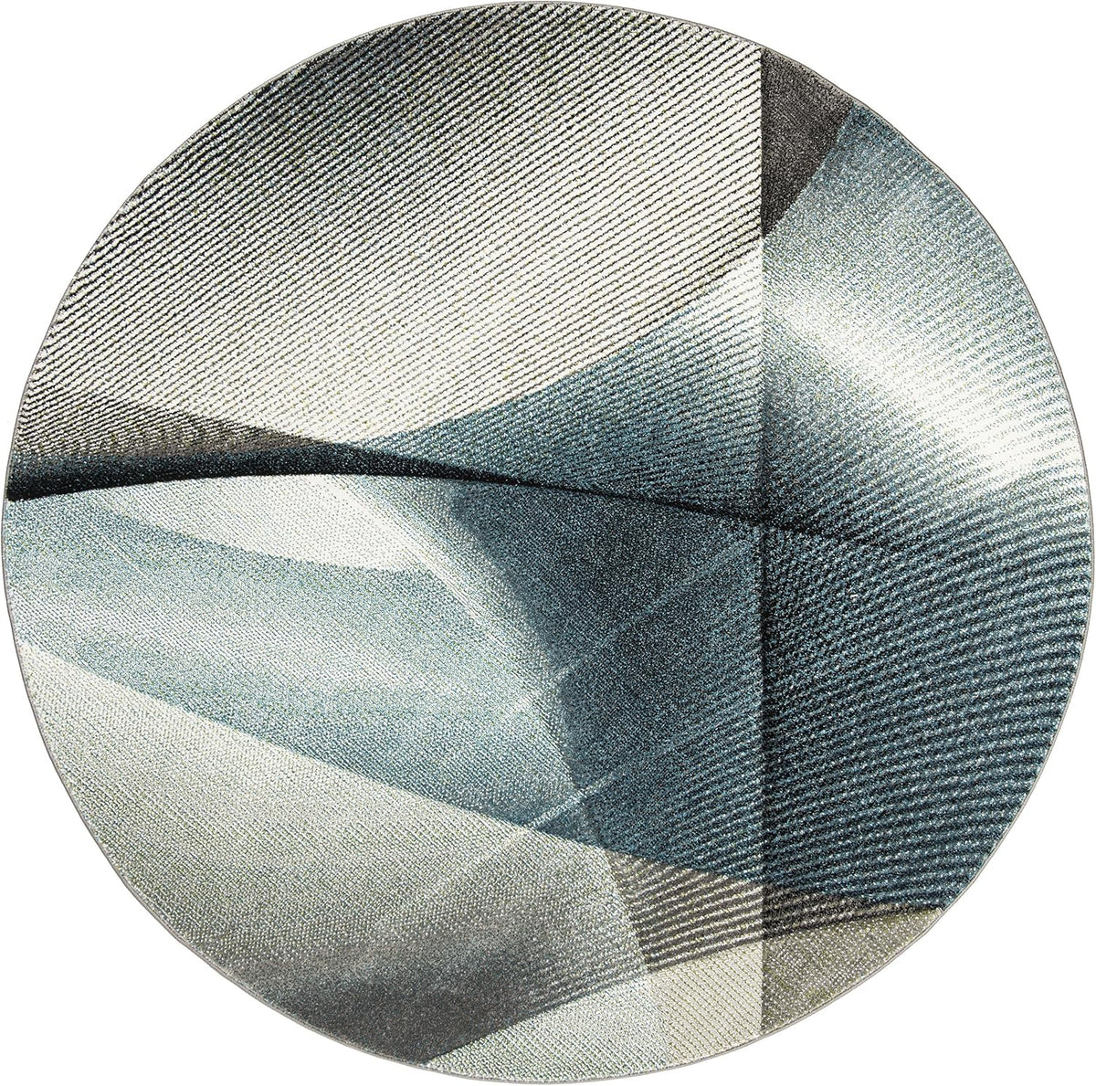SAFAVIEH Hollywood Collection Area Rug - 9' Round, Grey & Teal, Mid-Century Modern Design, Non-Shedding & Easy Care, Ideal for High Traffic Areas in Living Room, Bedroom (HLW715D)