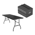 10 Pack 6FT Folding Tables, Heavy Duty, Carry Handle, White