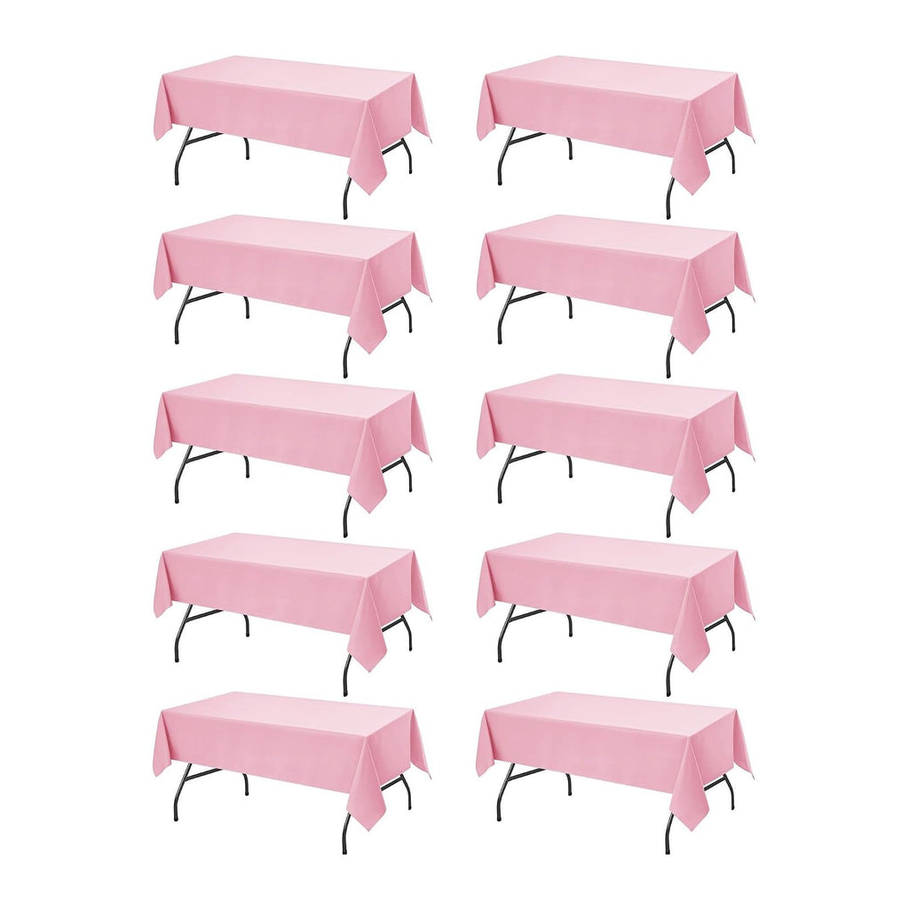 10-Pack Pink Tablecloths for Rectangle Tables, 60 x 102 Inches