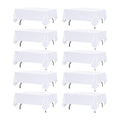 10 Pack White Table Cloth Rectangle Table Cloths for 8 Foot Rectangle Tables 60 X 126 Inch Washable Polyester Table Covers, Reusable & Wrinkle Resistant for Weddings, Parties, Events, and Everyday Use