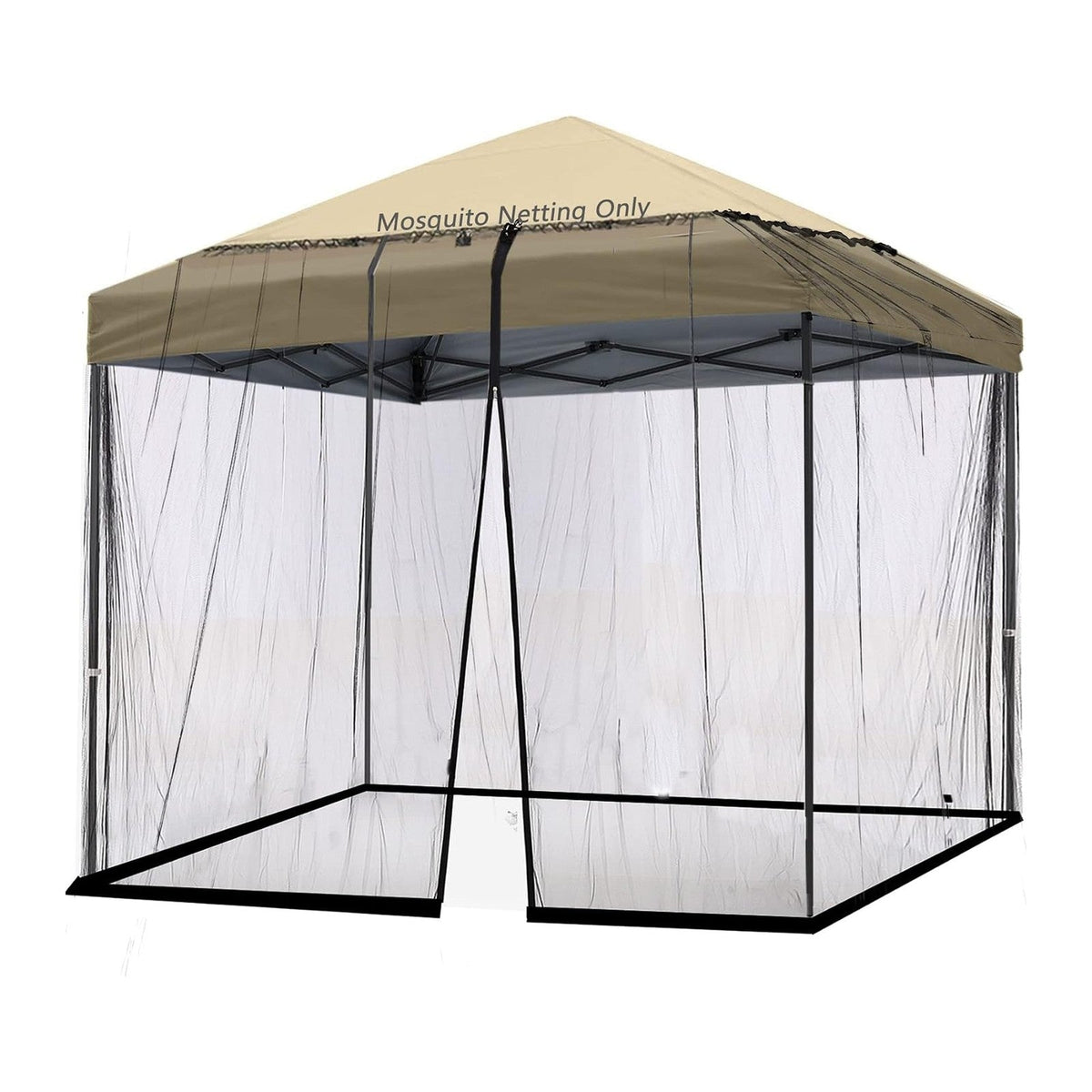 10' x 10' Patio Umbrellas Netting Mosquito Netting, Gazebo Canopy Patio Umbrella Square Clearance or Circularity OtdoorCanopy Umbrella Screen (Black)（Note: Mosquito Netting only）