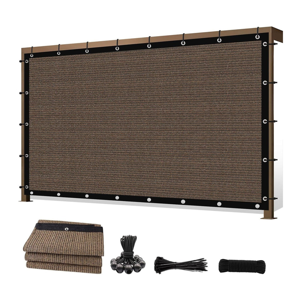 10' X 20' 90% Sun Shade Cloth Outdoor Patio Mocha Pergola Shades Cover Privacy Screen UV Block Porch Screens Canopy for Patio Outside Outdoor