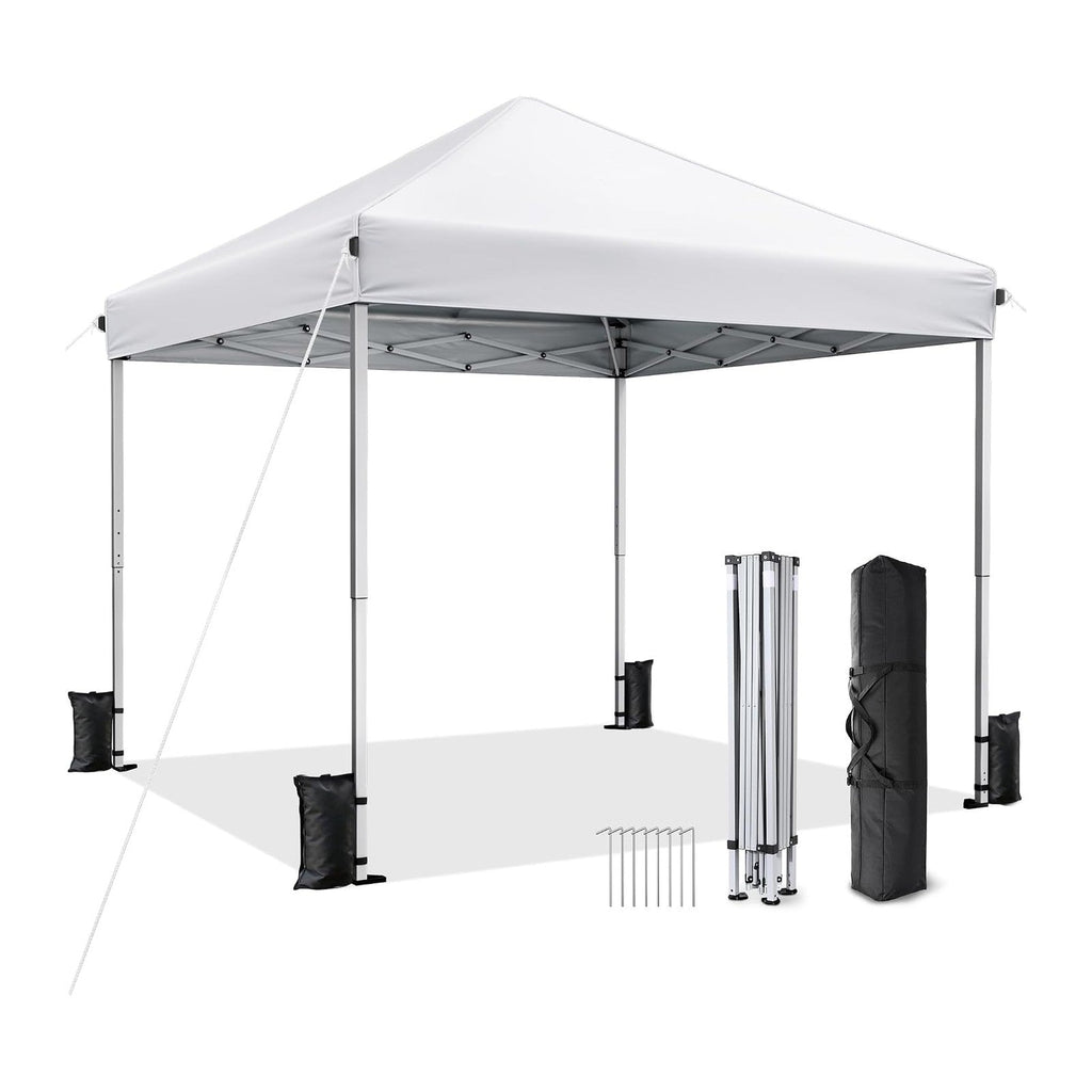 10x10 Pop Up Canopy Tent with One-Push Center Lock,White