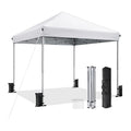 10x10 Pop Up Canopy Tent with One-Push Center Lock,White