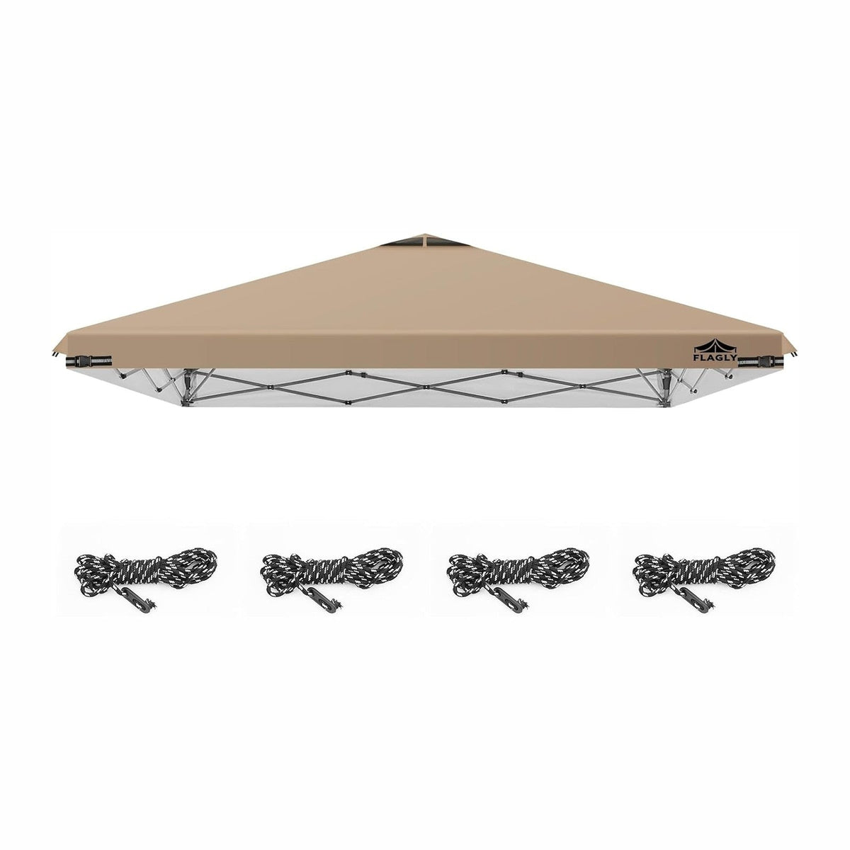 10x10ft Replacement Canopy Top with Air Vent, Waterproof & UV Protection Canopy Tent Top Cover for Straight Leg Canopy Frame - for Outdoor, Patio, Event, Trade Show (Khaki, 10x10ft)