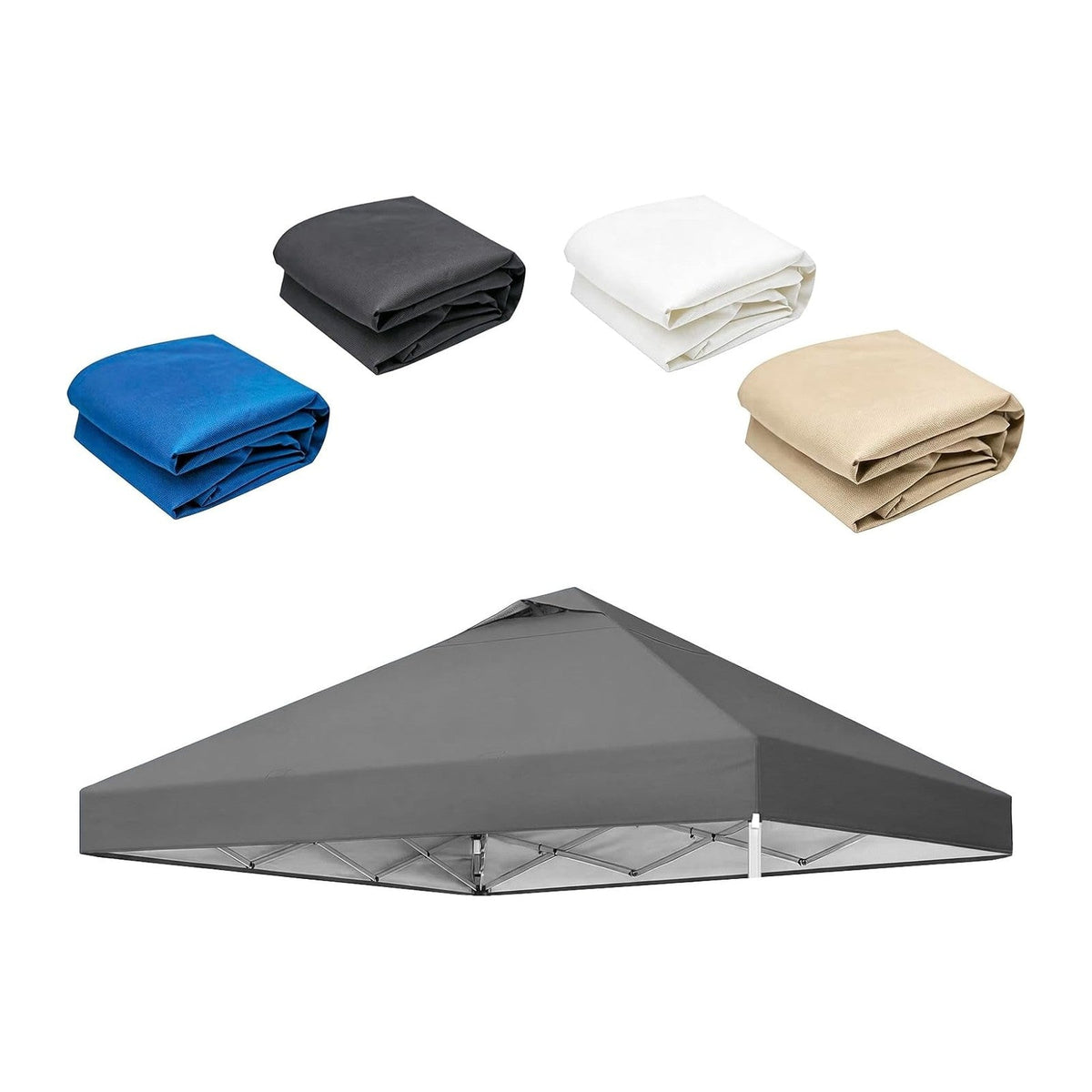 10x10ft Replacement Canopy Top with Air Vent— Instant Canopy Top Cover ONLY,Canopy Tent Top Cover for Straight Leg Canopy Frame - for Outdoor Garden Patio Sun Shade，No Frame (Dark Gray)