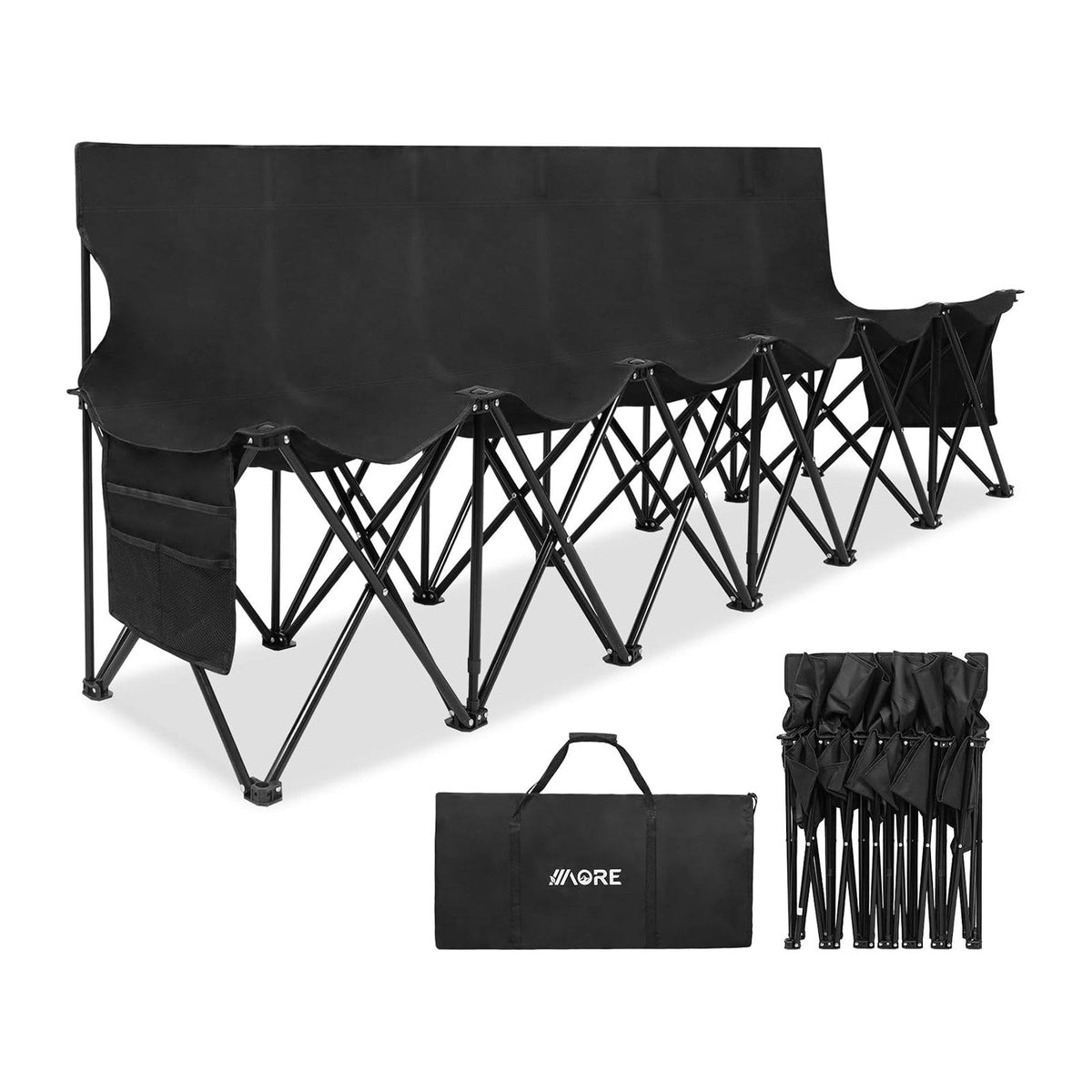 1MORE Folding Bench, Portable Foldable Sideline Bench for Team with Carry Bag