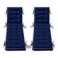 2 Pack 80x26 Inch Folding Chaise Lounge Cushion Quick Dry (Blue)