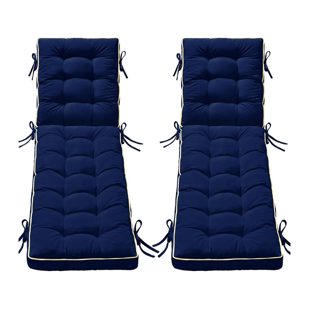 2 Pack 80x26 Inch Folding Chaise Lounge Cushion Quick Dry (Blue)