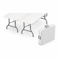 2 PACK of 6 Feet Foldable Table with Built in Handle & Steel Legs | 6FT Heavy Duty Folding Portable | Perfect for Party, Dining, Wedding, Events, Picnic Indoor, Outdoor, Camping, Folding - 6 Foot