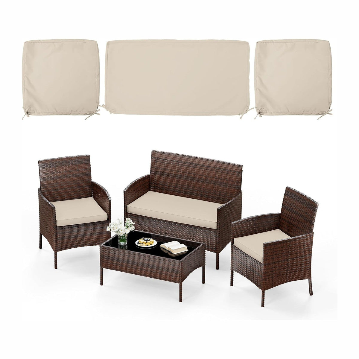 3 Pack Outdoor Patio Cushions Replacement Covers Waterproof