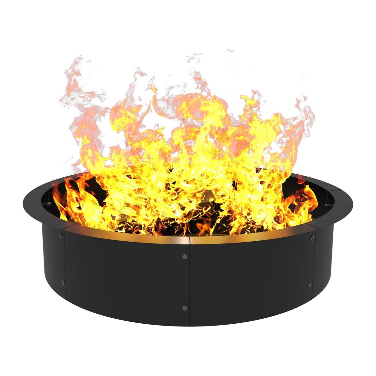 36-Inch Round Outdoor Fire Pit Ring Insert Firepit Kit, Black