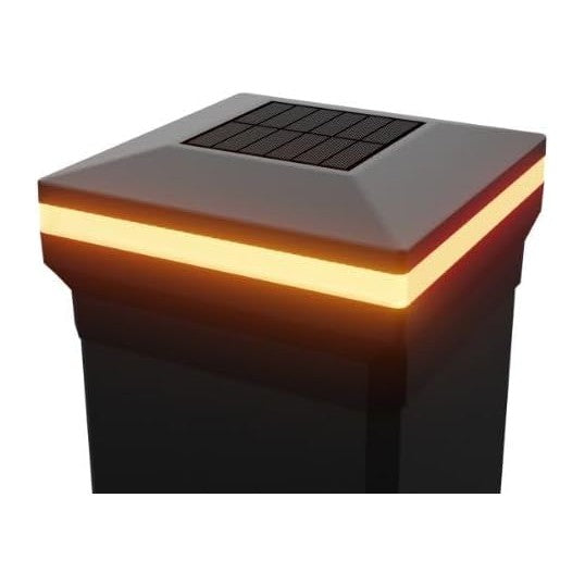 4.5" x 4.5" Composite Solar Deck Post Cap Light for a Trex Transcend Post (Black) by Decks of PA - Single Light