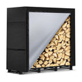 4ft Firewood Rack Outdoor with Waterproof Widened Cover