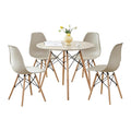 5-Piece Round Dining Set, 35.5" Sand Table Chairs Set of 4
