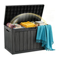 60 Gallon Outdoor Waterproof Storage Box, UV Resistant Resin Deck Box with Built-in Handle, Outdoor Storage Container for Patio Furniture, Garden Tools, Patio Cushions, Black