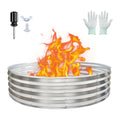 60 Inch Large Round Fire Pit Ring, Galvanized Steel Outdoor Bonfire Ring for Backyard & Camping, Sturdy, Rust-Proof & Easy to Install (5×5×1 FT)