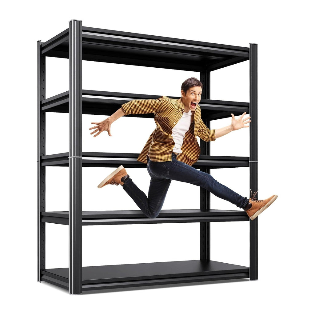 71.2''H /35.4''W Storage Shelves Adjustable Garage Shelving,Heavy Duty Shelving Unit,5T Tall Garage Shelves，Metal Standing Shelf Units,Utility Rack for Kitchen Warehouse Industrial Basement