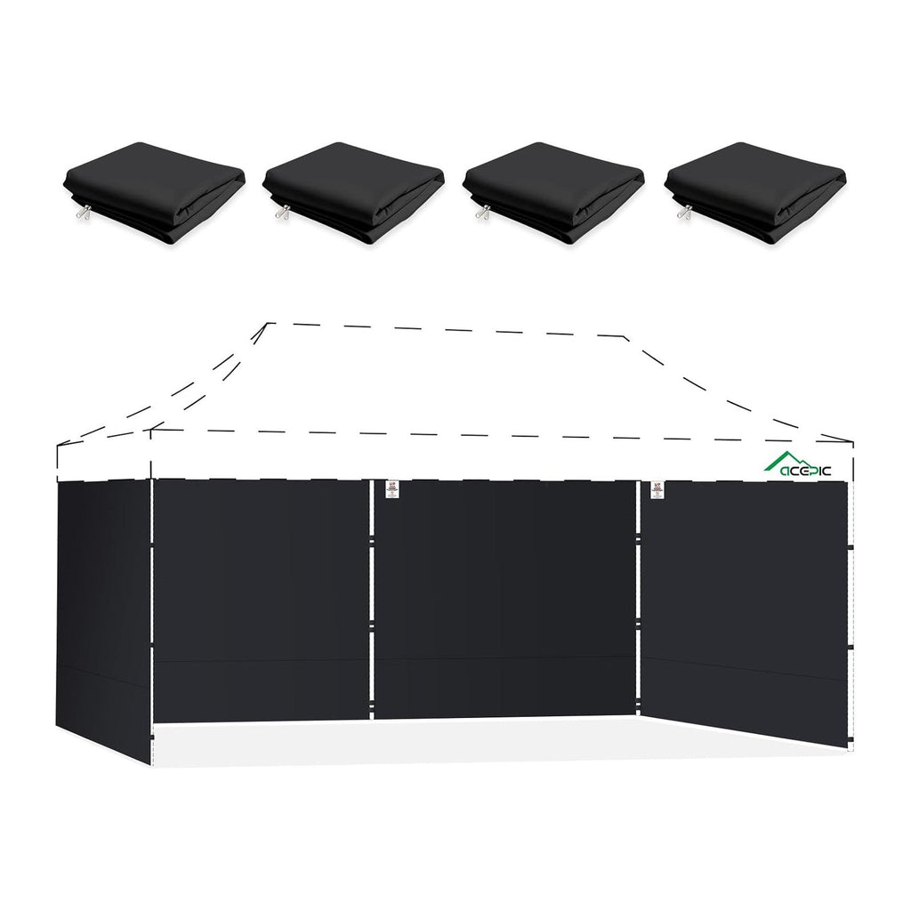 ACEPIC 10x20ft Canopy Sidewalls Only, Black (4PCS, Frame Not Included)
