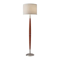 Adesso Floor Lamp, Maple Wood & Satin Steel, Adjustable Brightness, 61”