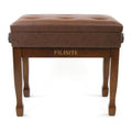 Adjustable Height Piano Stool Bench PU Leather Cushion Wooden Keyboard Seat with Music Storage (Wood)