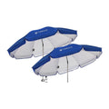 AMMSUN Chair Umbrella with Universal Clamp Adjustable 47 inches and 360° Swivel & UPF 50+ Protection Portable Sun Umbrella, Secure Clip on Camping/Beach Chairs, Stroller, Wheelchair, Golf cart, Lounger, Blue, 2 PACK
