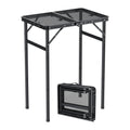 Anbte 2ft Folding Camping Grill Table Max 29.5", 3 Adjustable Height, Black