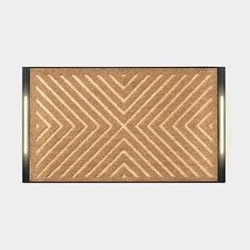 Anji Mountain BriteStep LED Doormat, 32.5x18.5in Pressure Activated Welcome Mat, All-Weather Front Door Mat, 18x30 Swappable Coir Insert, Wireless 3AA, Auto Shut-Off, Non-Slip Rubber Backing