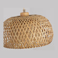 Bamboo Pendant Light Fixture One-Light Adjustable Boho Basket Handmade Woven Pendant Lighting for Kitchen Island Sink Farmhouse Dining Room