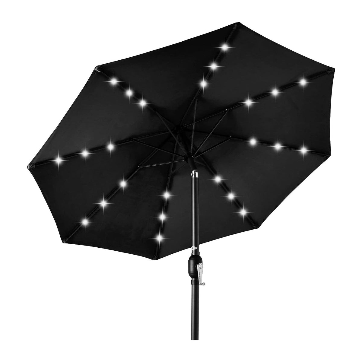 Best Choice Products 10ft Solar Polyester LED Lighted Patio Umbrella w/Tilt Adjustment and UV-Resistant Fabric