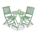 Best Choice Products 3-Piece Acacia Wood Bistro Set, Folding Patio Furniture for Backyard, Balcony, Deck w/ 2 Chairs, Round Coffee Table, Teak Finish - Mint