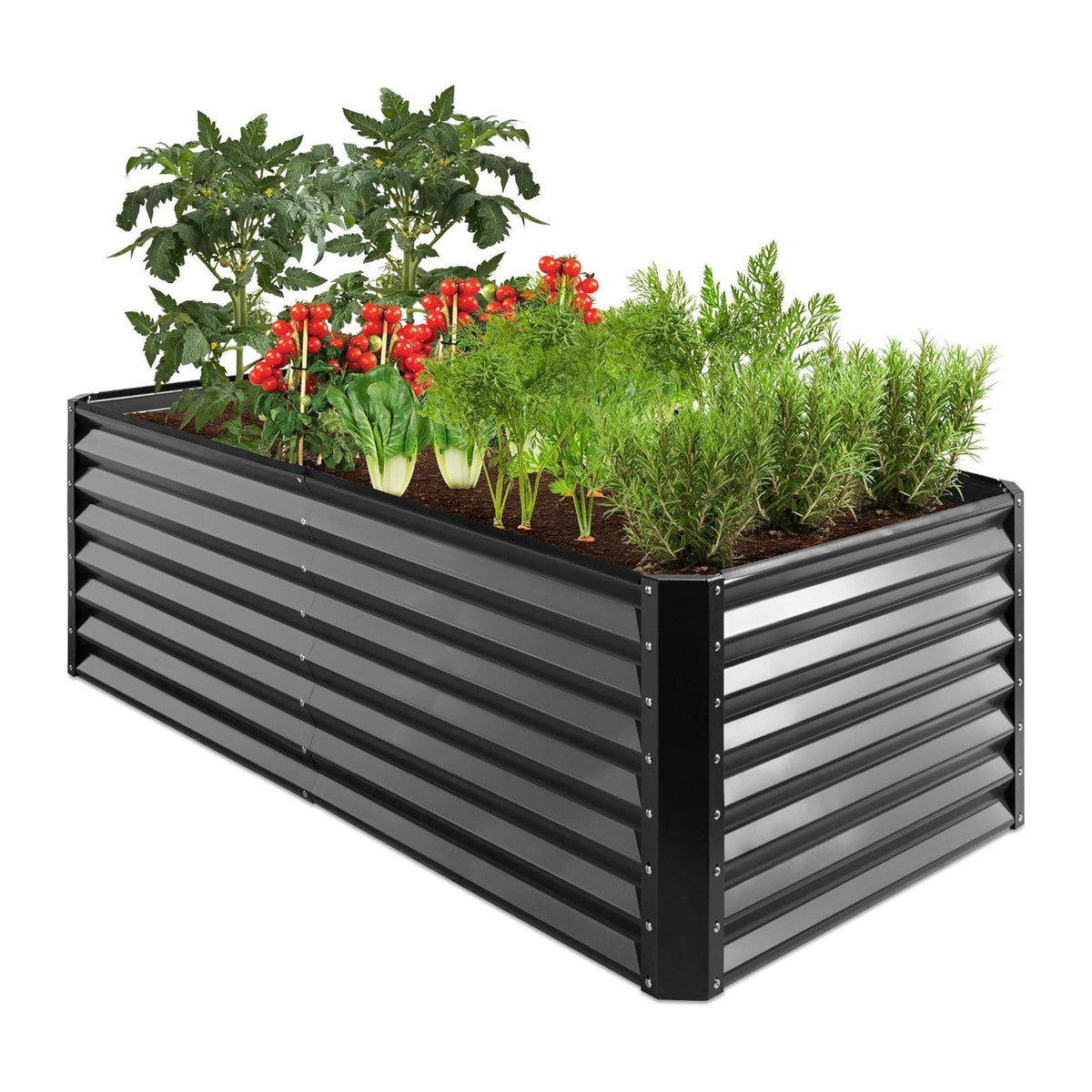 Best Choice Products 6x3x2ft Outdoor Metal Raised Garden Bed, Deep Root Box Planter for Vegetables, Flowers, Herbs, 269 Gallon Capacity, 100% Non Toxic Materials - Gray