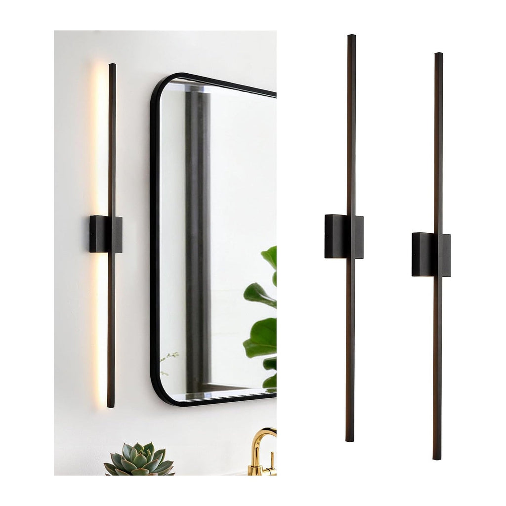 Black Wall Sconces Set of Two LED Dimmable Sconces Wall Lighting