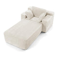 Boneless Chair, 82" Oversized Chaise Lounge with Ottoman, White