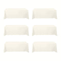 BRILLMAX 6 Pack Ivory Tablecloths 90x156 Inch for 8ft Rectangle Tables